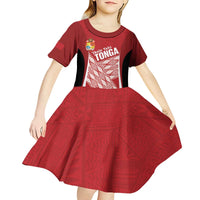 Tonga Rugby Custom Kid Short Sleeve Dress Go ʻIkale Tahi Go Tongan Tapa Cloth