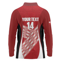 Tonga Rugby Custom Long Sleeve Polo Shirt Go ʻIkale Tahi Go Tongan Tapa Cloth