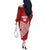 Tonga Rugby Custom Off The Shoulder Long Sleeve Dress Go ʻIkale Tahi Go Tongan Tapa Cloth