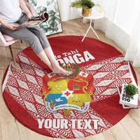 Tonga Rugby Custom Round Carpet Go ʻIkale Tahi Go Tongan Tapa Cloth