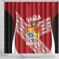 Tonga Rugby Custom Shower Curtain Go ʻIkale Tahi Go Tongan Tapa Cloth