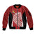 Tonga Rugby Custom Sleeve Zip Bomber Jacket Go ʻIkale Tahi Go Tongan Tapa Cloth