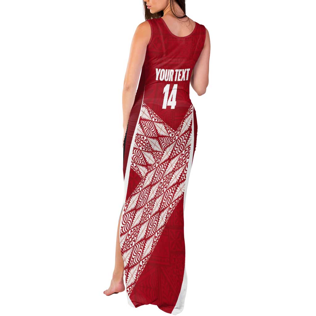 Tonga Rugby Custom Tank Maxi Dress Go ʻIkale Tahi Go Tongan Tapa Cloth