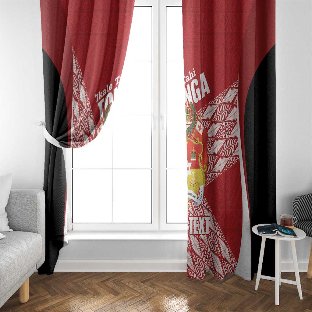 Tonga Rugby Custom Window Curtain Go ʻIkale Tahi Go Tongan Tapa Cloth