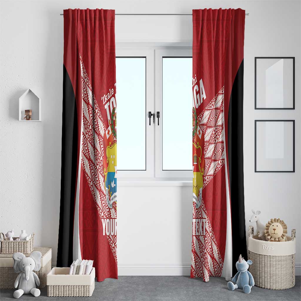 Tonga Rugby Custom Window Curtain Go ʻIkale Tahi Go Tongan Tapa Cloth