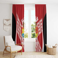 Tonga Rugby Custom Window Curtain Go ʻIkale Tahi Go Tongan Tapa Cloth