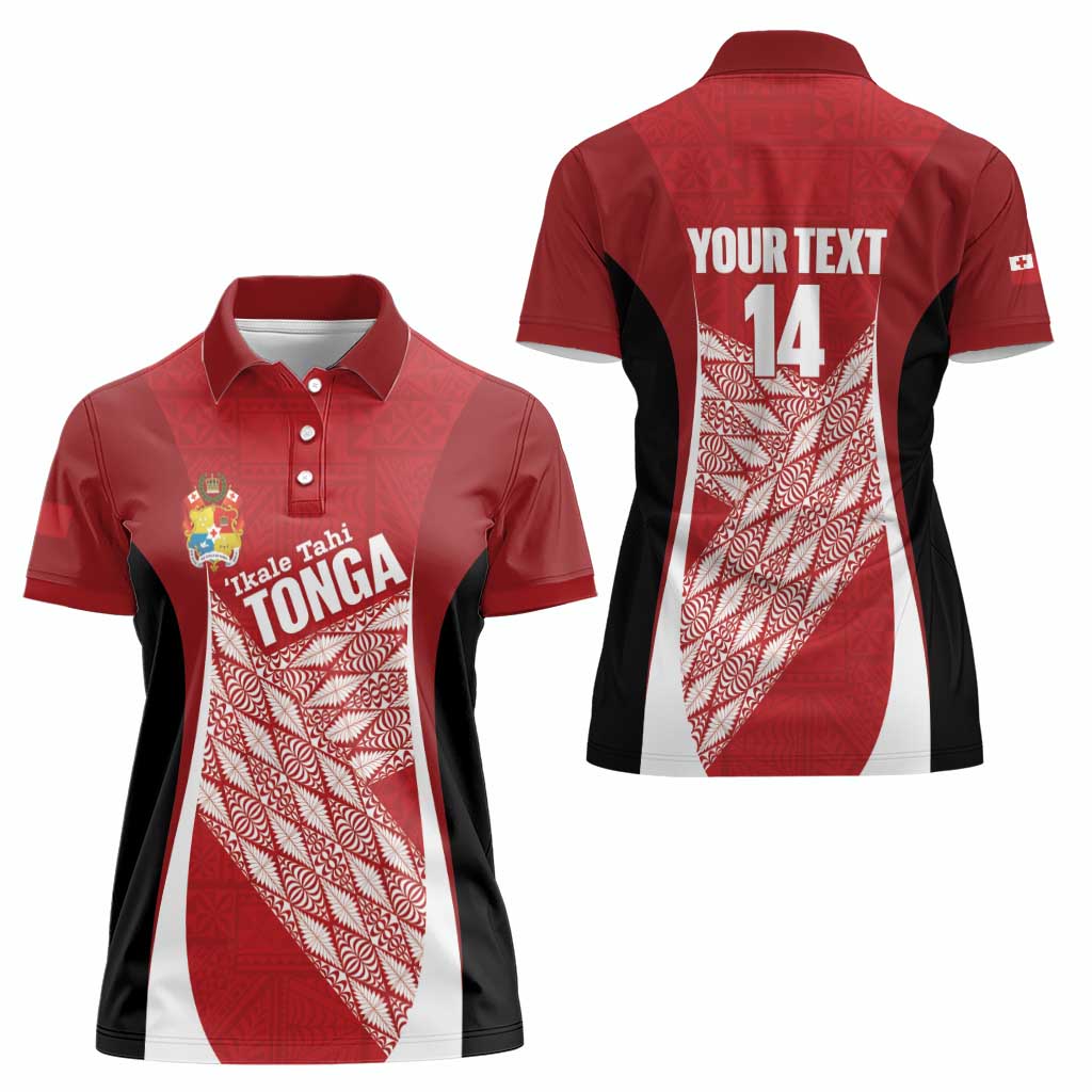 Tonga Rugby Custom Women Polo Shirt Go ʻIkale Tahi Go Tongan Tapa Cloth