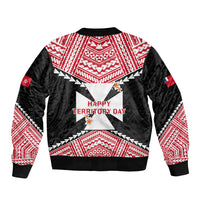 29 July Wallis And Futuna Territory Day Sleeve Zip Bomber Jacket Polynesian Tribal Pattern LT14 - Polynesian Pride