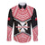 Personalised 29 July Wallis And Futuna Territory Day Long Sleeve Button Shirt Polynesian Tribal Pattern LT14 Unisex Red - Polynesian Pride
