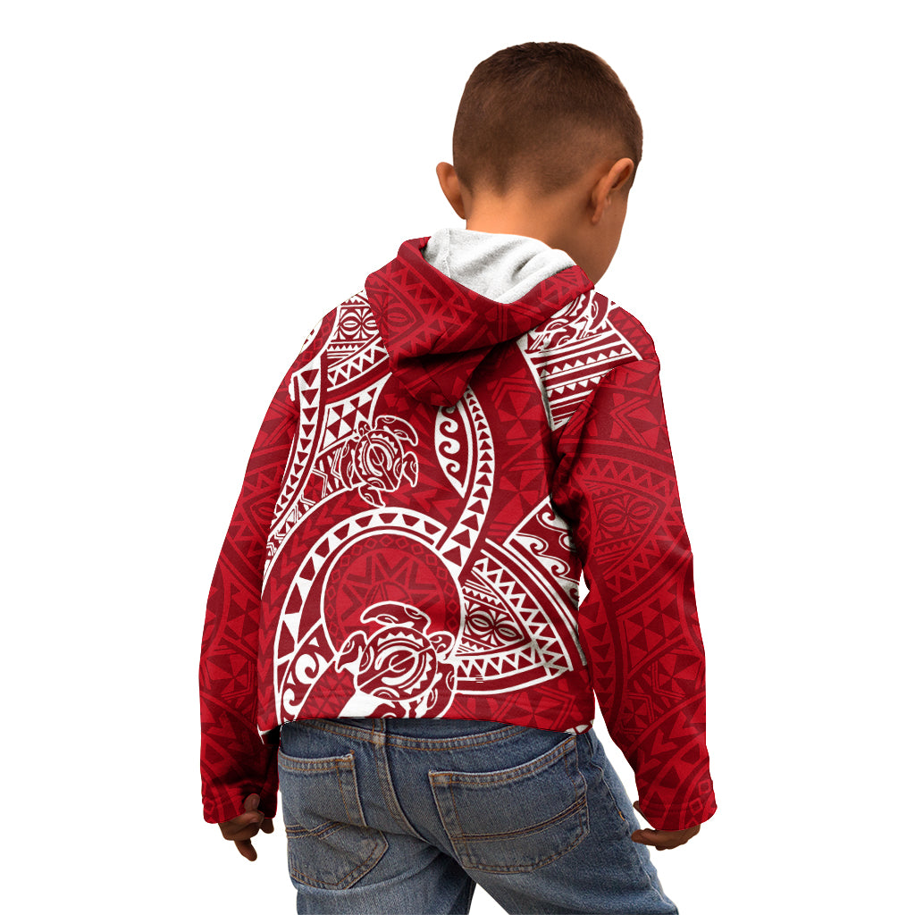 Polynesian Pride Hawaii Kid Hoodie Hawaiian Tribal Honu Red Version LT14 - Polynesian Pride