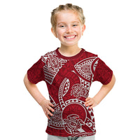 Polynesian Pride Hawaii Kid T Shirt Hawaiian Tribal Honu Red Version LT14 Red - Polynesian Pride