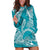 Polynesian Pride Hawaii Hoodie Dress Hawaiian Tribal Honu Turquoise Version LT14 Turquoise - Polynesian Pride