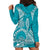 Polynesian Pride Hawaii Hoodie Dress Hawaiian Tribal Honu Turquoise Version LT14 - Polynesian Pride