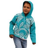 Polynesian Pride Hawaii Kid Hoodie Hawaiian Tribal Honu Turquoise Version LT14 - Polynesian Pride