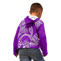 Polynesian Pride Hawaii Kid Hoodie Hawaiian Tribal Honu Purple Version LT14 - Polynesian Pride