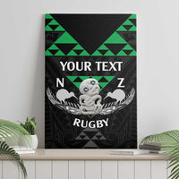 Personalised Aotearoa Rugby Canvas Wall Art New Zealand Maori Kete Matauranga Pattern