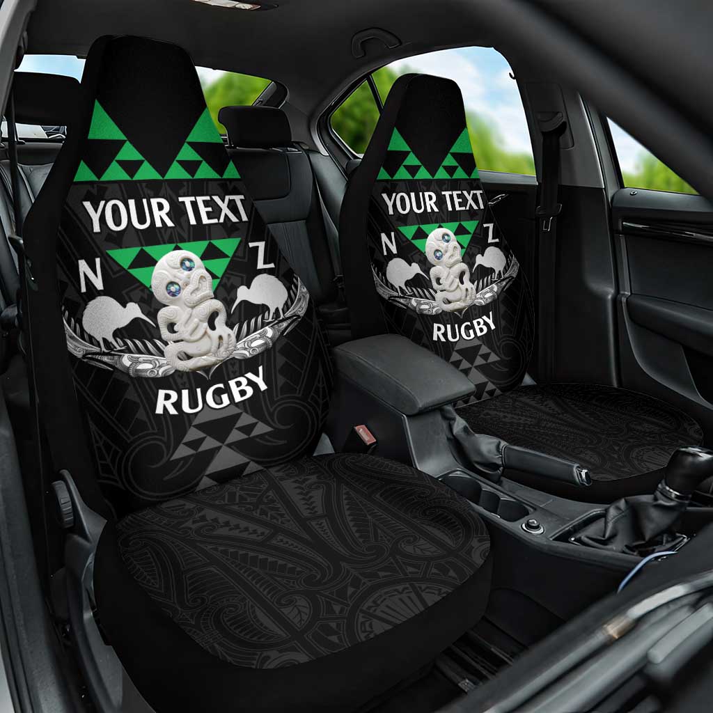 Personalised Aotearoa Rugby Car Seat Cover New Zealand Maori Kete Matauranga Pattern