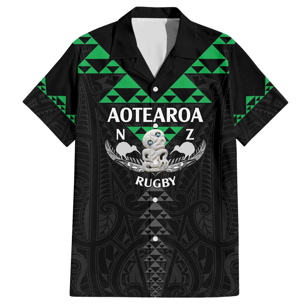 Personalised Aotearoa Rugby Family Matching Short Sleeve Bodycon Dress and Hawaiian Shirt New Zealand Maori Kete Matauranga Pattern