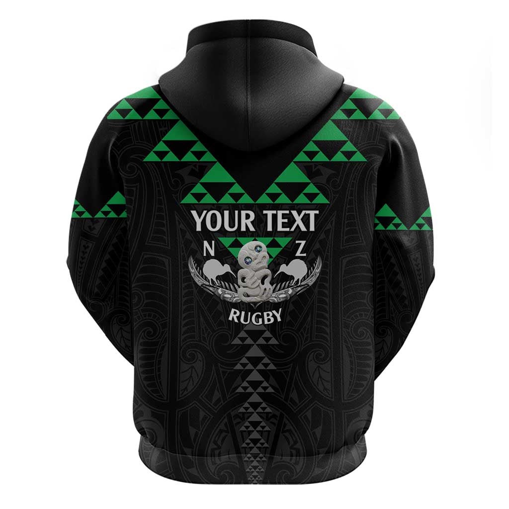 Personalised Aotearoa Rugby Zip Hoodie New Zealand Maori Kete Matauranga Pattern LT14 - Polynesian Pride