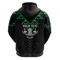 Personalised Aotearoa Rugby Zip Hoodie New Zealand Maori Kete Matauranga Pattern LT14 - Polynesian Pride