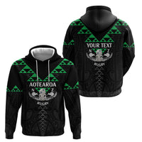 Personalised Aotearoa Rugby Zip Hoodie New Zealand Maori Kete Matauranga Pattern LT14 - Polynesian Pride