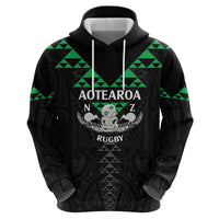 Personalised Aotearoa Rugby Zip Hoodie New Zealand Maori Kete Matauranga Pattern LT14 - Polynesian Pride