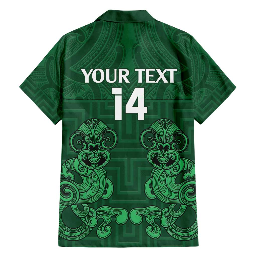 Custom Aotearoa Rugby Family Matching Long Sleeve Bodycon Dress and Hawaiian Shirt New Zealand Maori Kete Poutama Pattern