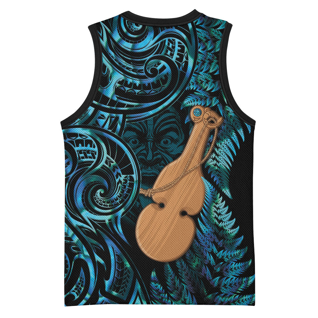 Kotiate New Zealand Basketball Jersey Maori Weapon Paua Shell Haka Fern