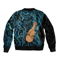 Kotiate New Zealand Bomber Jacket Maori Weapon Paua Shell Haka Fern