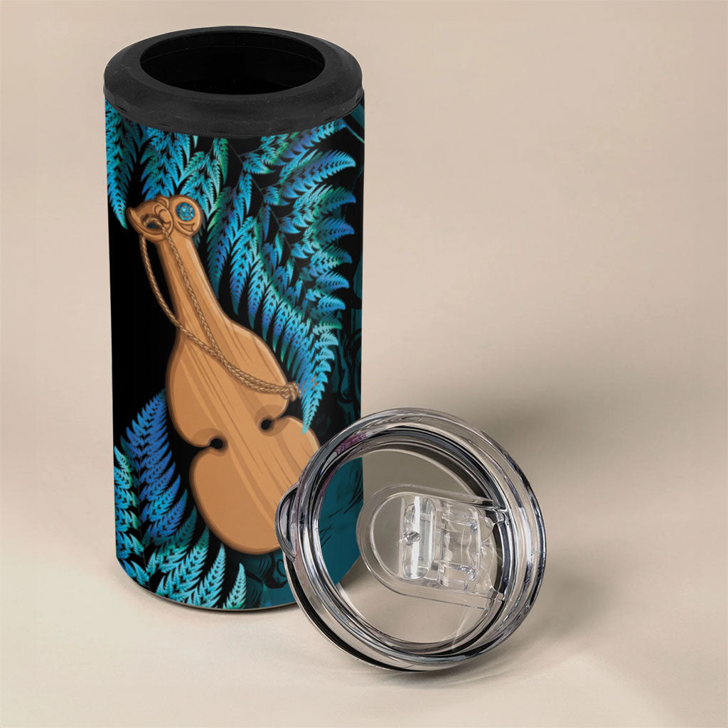 Kotiate New Zealand 4 in 1 Can Cooler Tumbler Maori Weapon Paua Shell Haka Fern