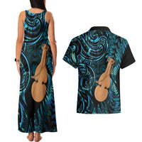 Kotiate New Zealand Couples Matching Tank Maxi Dress and Hawaiian Shirt Maori Weapon Paua Shell Haka Fern LT14 - Polynesian Pride