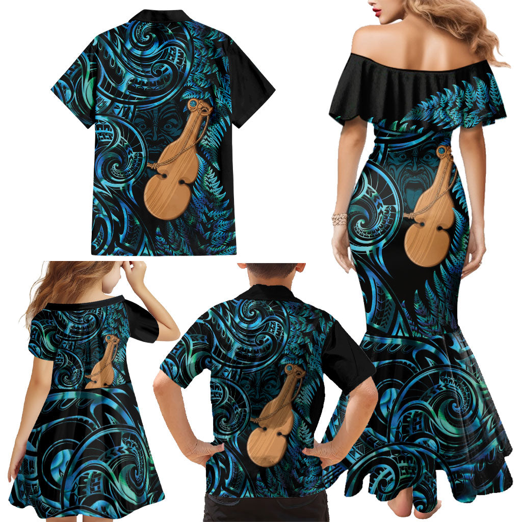 Kotiate New Zealand Family Matching Mermaid Dress and Hawaiian Shirt Maori Weapon Paua Shell Haka Fern LT14 - Polynesian Pride