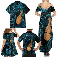 Kotiate New Zealand Family Matching Summer Maxi Dress and Hawaiian Shirt Maori Weapon Paua Shell Haka Fern LT14 - Polynesian Pride
