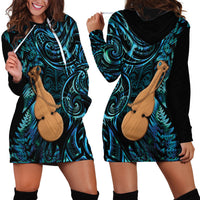 Kotiate New Zealand Hoodie Dress Maori Weapon Paua Shell Haka Fern