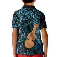 Kotiate New Zealand Kid Polo Shirt Maori Weapon Paua Shell Haka Fern