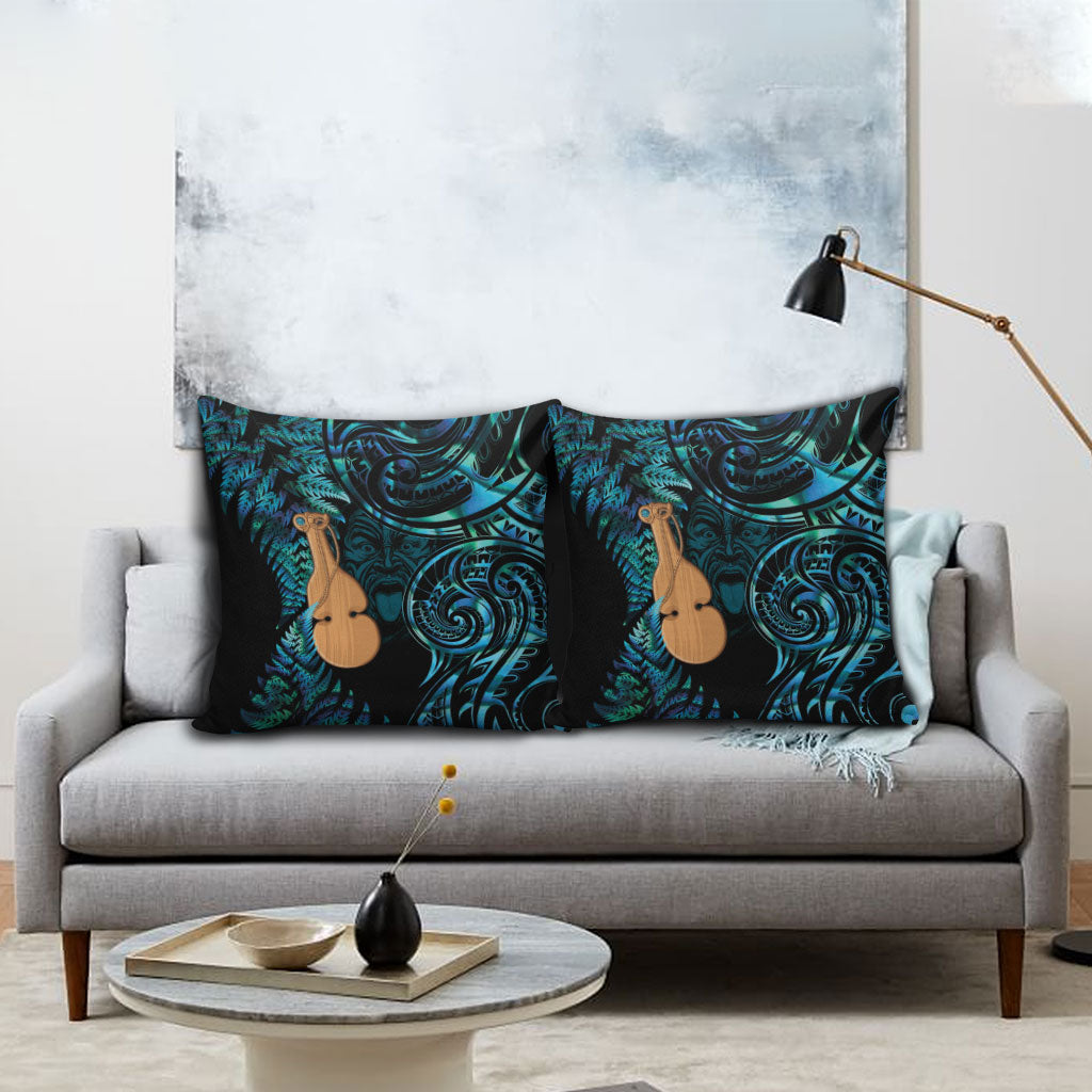 Kotiate New Zealand Pillow Cover Maori Weapon Paua Shell Haka Fern