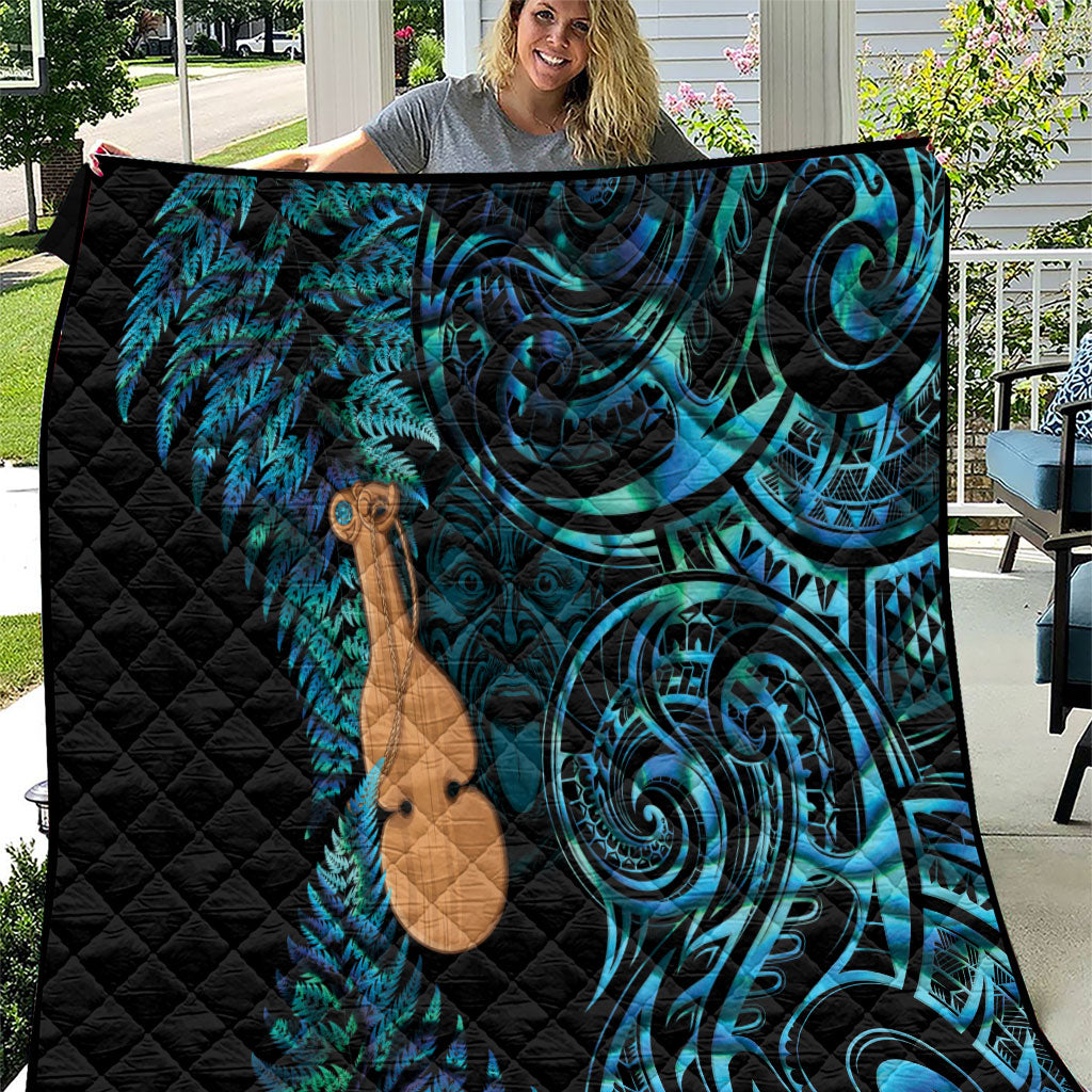 Kotiate New Zealand Quilt Maori Weapon Paua Shell Haka Fern