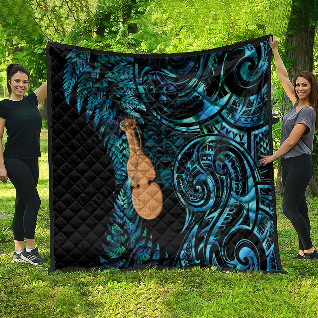Kotiate New Zealand Quilt Maori Weapon Paua Shell Haka Fern