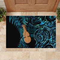 Kotiate New Zealand Rubber Doormat Maori Weapon Paua Shell Haka Fern LT14 Turquoise - Polynesian Pride