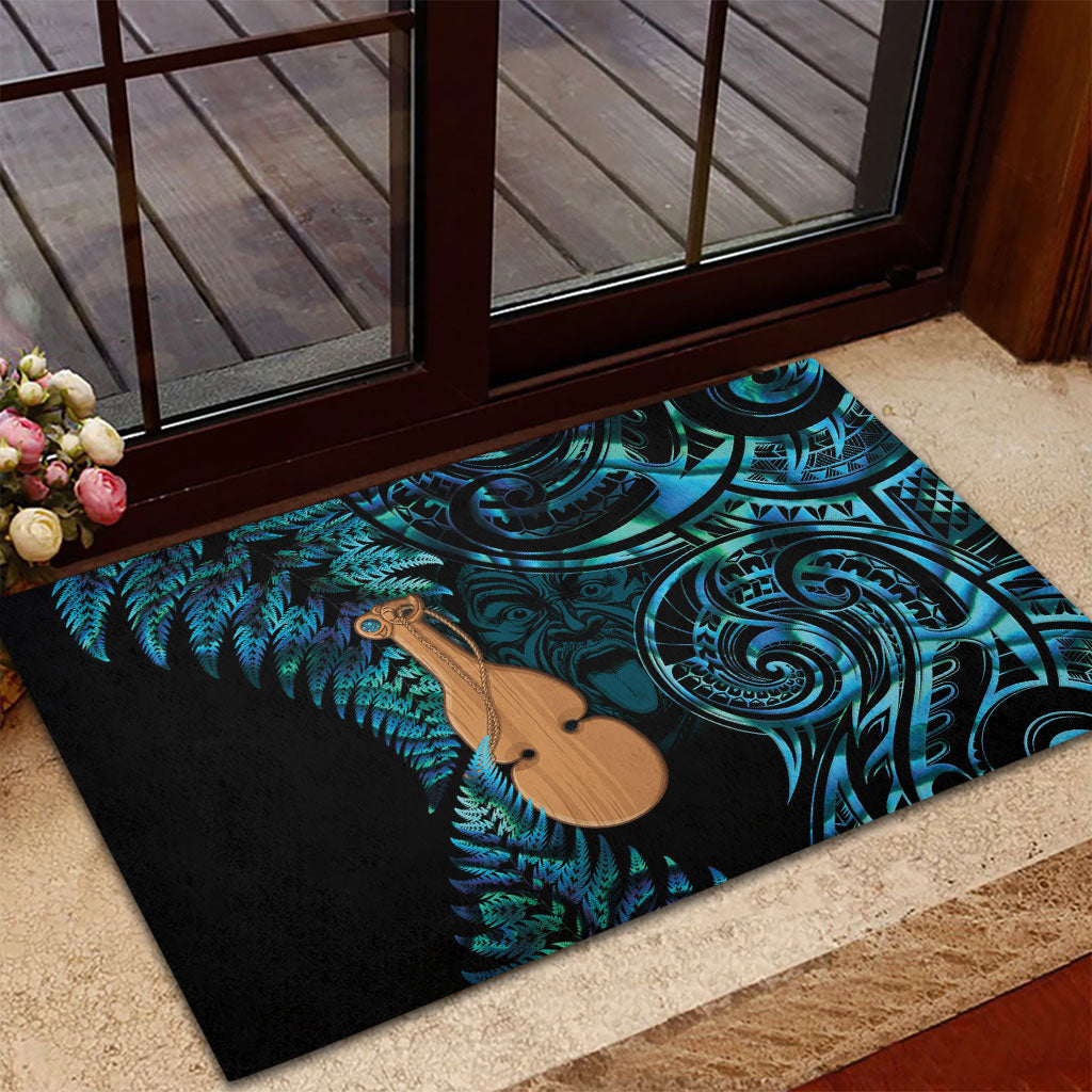 Kotiate New Zealand Rubber Doormat Maori Weapon Paua Shell Haka Fern LT14 - Polynesian Pride