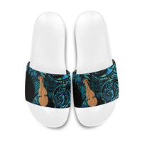 Kotiate New Zealand Slide Sandals Maori Weapon Paua Shell Haka Fern LT14 Turquoise - Polynesian Pride