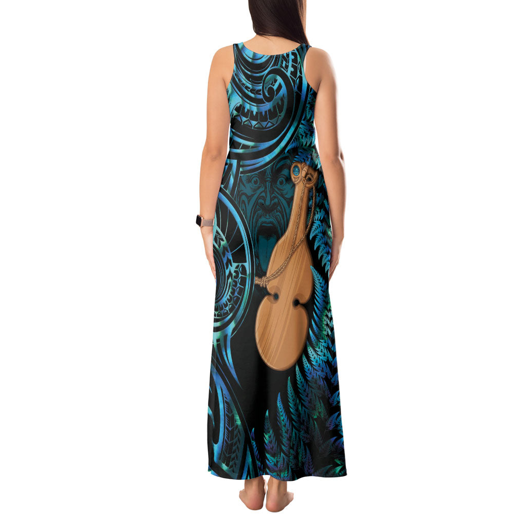 Kotiate New Zealand Tank Maxi Dress Maori Weapon Paua Shell Haka Fern