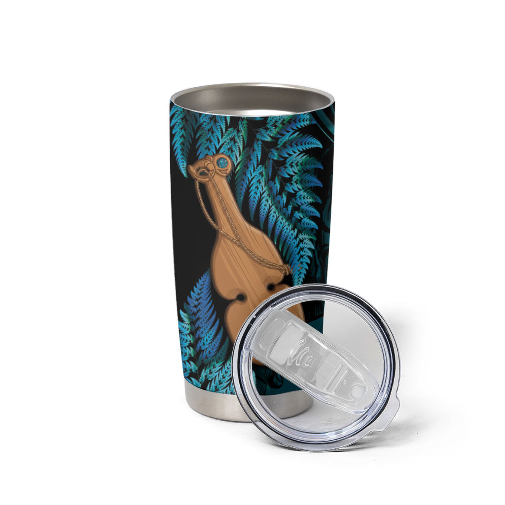Kotiate New Zealand Tumbler Cup Maori Weapon Paua Shell Haka Fern