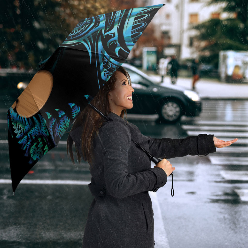 Kotiate New Zealand Umbrella Maori Weapon Paua Shell Haka Fern