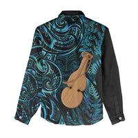 Kotiate New Zealand Women Casual Shirt Maori Weapon Paua Shell Haka Fern