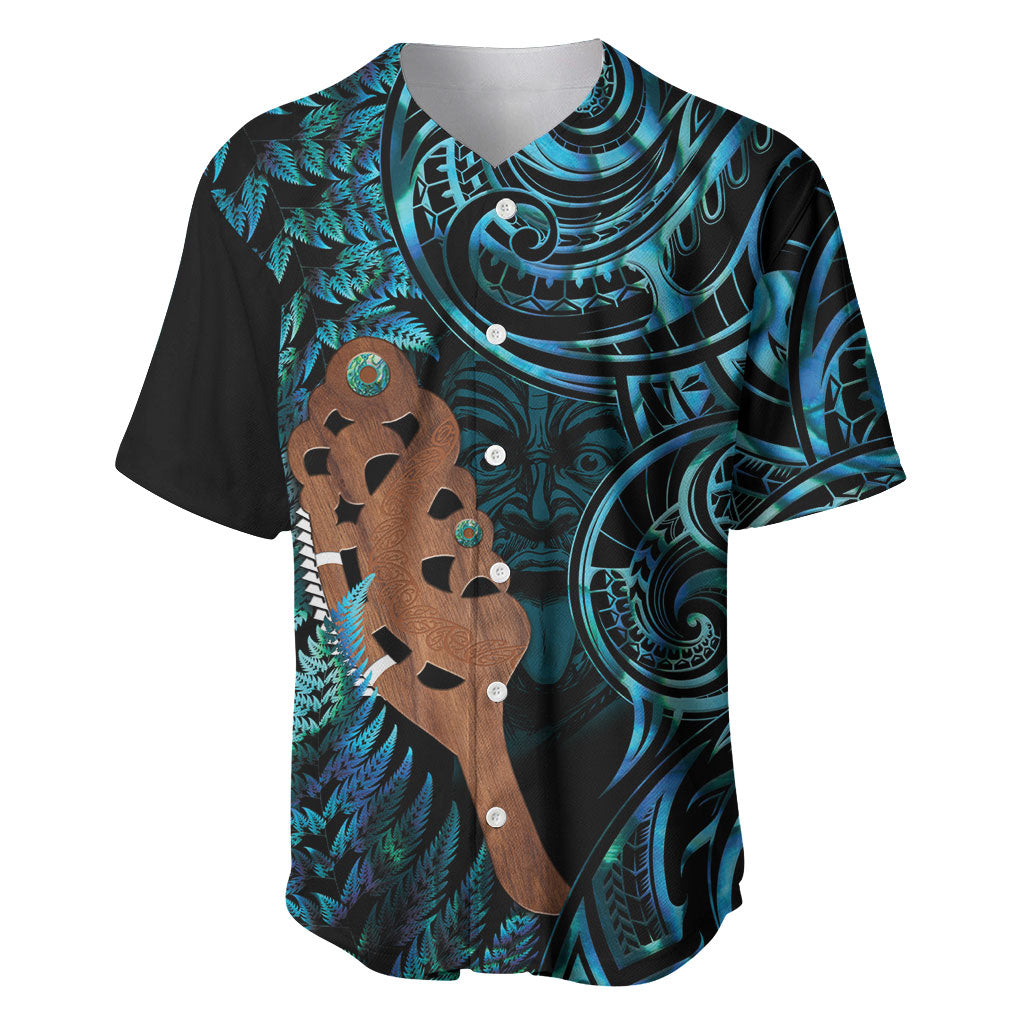 Maripi New Zealand Baseball Jersey Maori Weapon Paua Shell Haka Fern