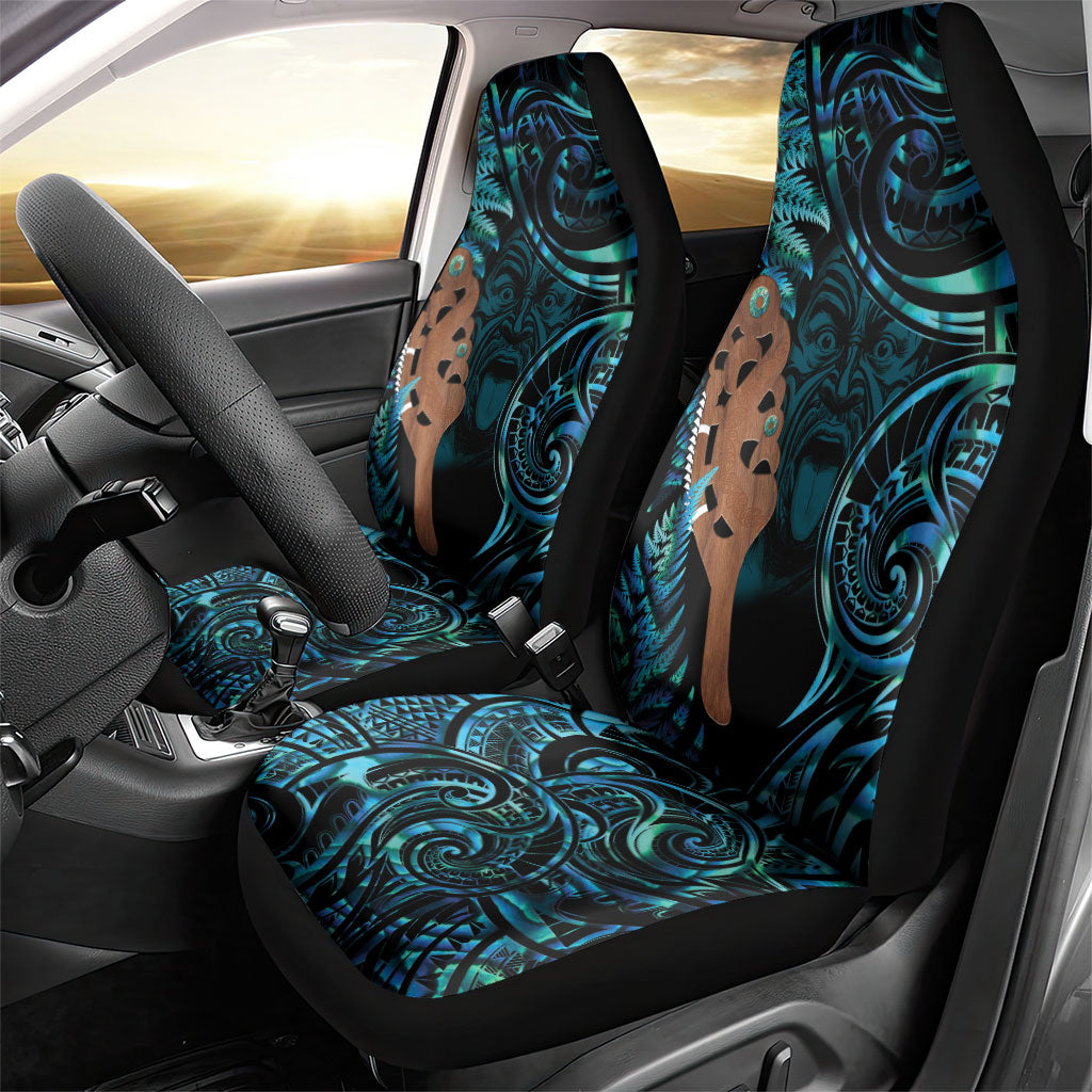 Maripi New Zealand Car Seat Cover Maori Weapon Paua Shell Haka Fern