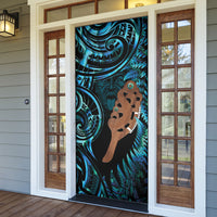 Maripi New Zealand Door Cover Maori Weapon Paua Shell Haka Fern