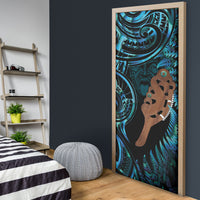 Maripi New Zealand Door Cover Maori Weapon Paua Shell Haka Fern