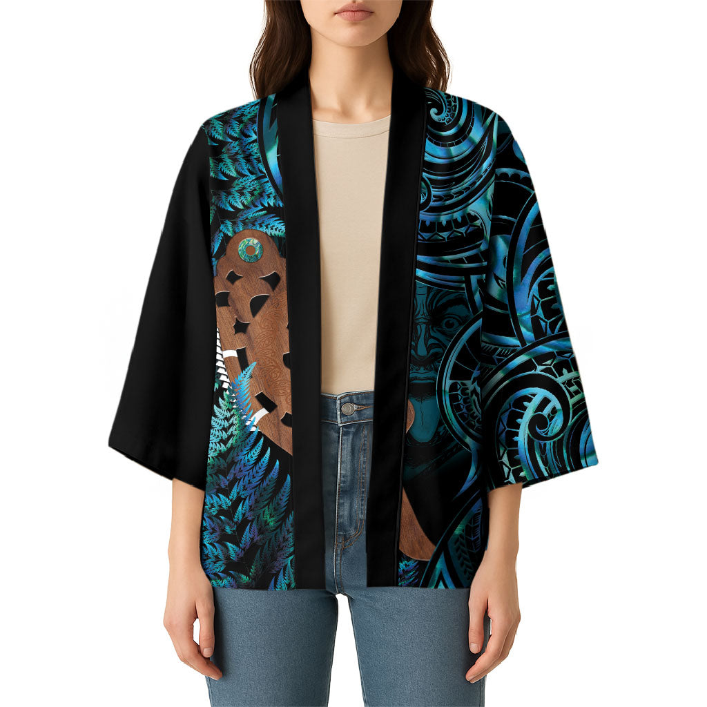 Maripi New Zealand Kimono Maori Weapon Paua Shell Haka Fern